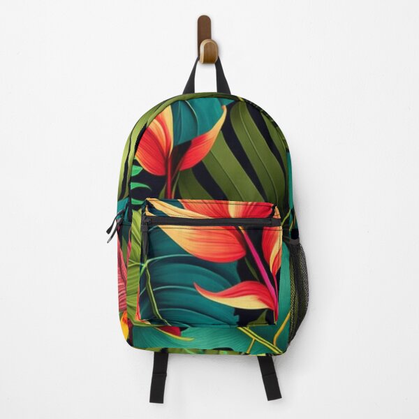 Item preview, Tropical patterns, Large leaves in green, yellow and red designed and sold by asbno19.