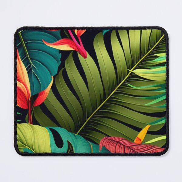 Item preview, Tropical patterns, Large leaves in green, yellow and red designed and sold by asbno19.