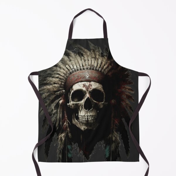 Item preview, Native American Apache Indian Skull Red Warrior Chief Apache Head designed and sold by CoyoteStudio.