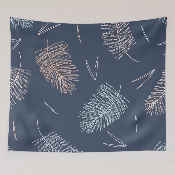 Item preview, Orange Blue Green Leaves Pattern  designed and sold by MedEla  ⭐⭐⭐⭐⭐.