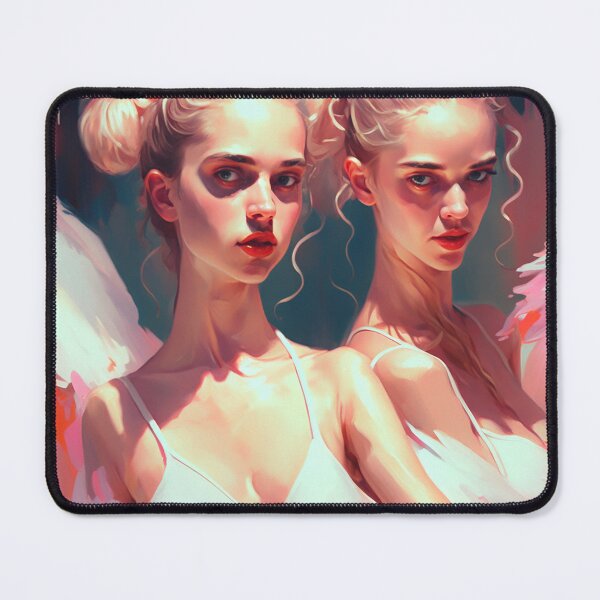 Item preview, Ballerina twins portrait inspired by flamingos designed and sold by EmeraldeaArt.