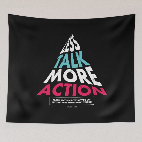 Item preview, Less Talk More Action Motivational & Inspirational Quote Design designed and sold by VIKING  PROJECT.