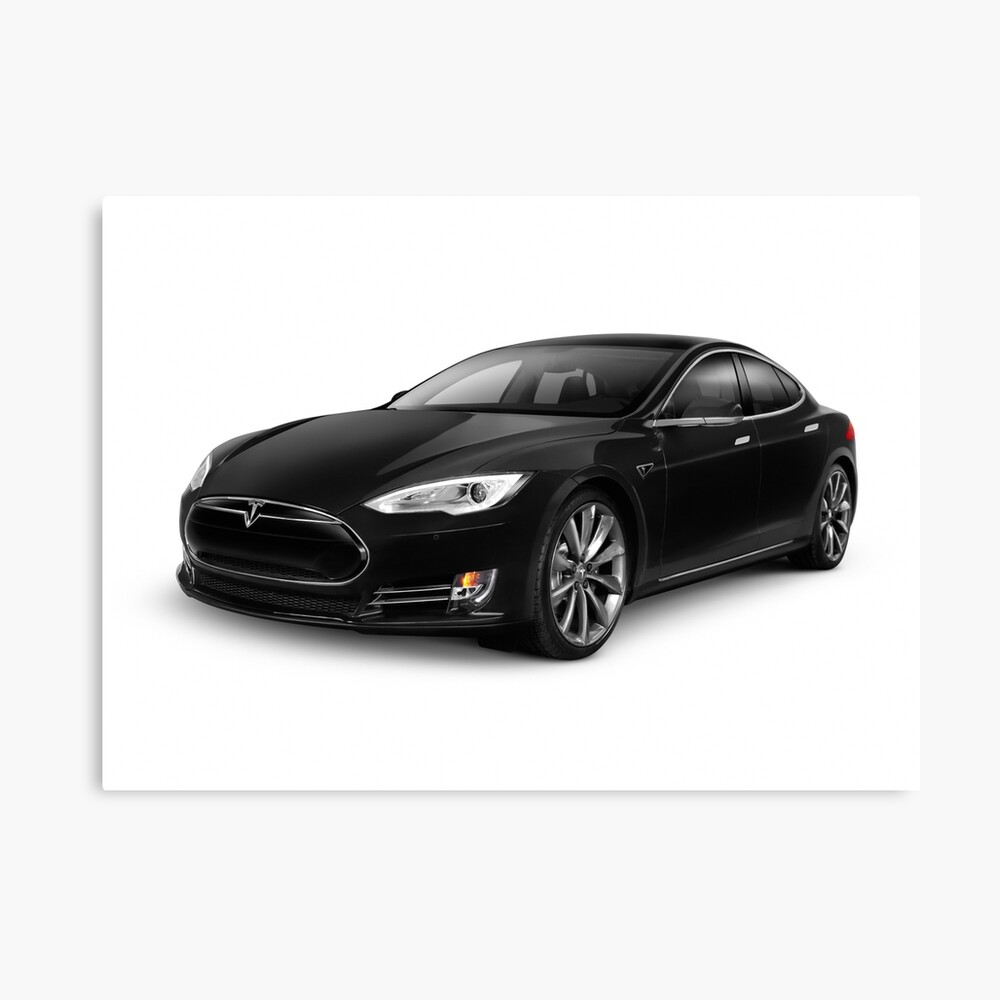 Black Tesla Model S Red Luxury Electric Car Art Photo Print Metal Print By Artnudephotos Redbubble