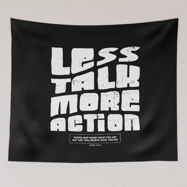 Item preview, Less Talk More Action Motivational & Inspirational Quote Design designed and sold by VIKING  PROJECT.