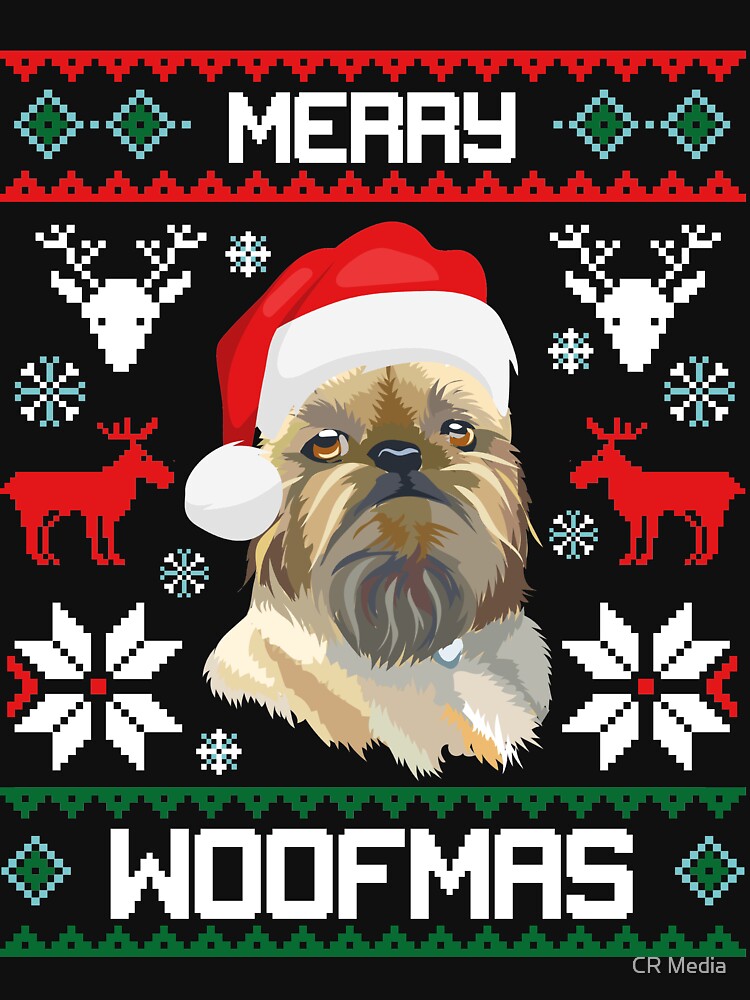 Discover Brussels Griffon Dog Merry Woofmas Christmas Gift  T-Shirt
