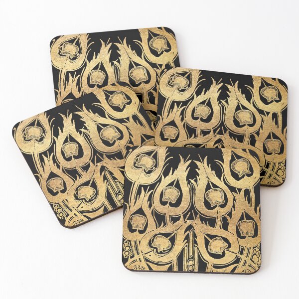 Item preview, Femme Fatale, elegant black and gold colored peacock feathers designed and sold by Glimmersmith.