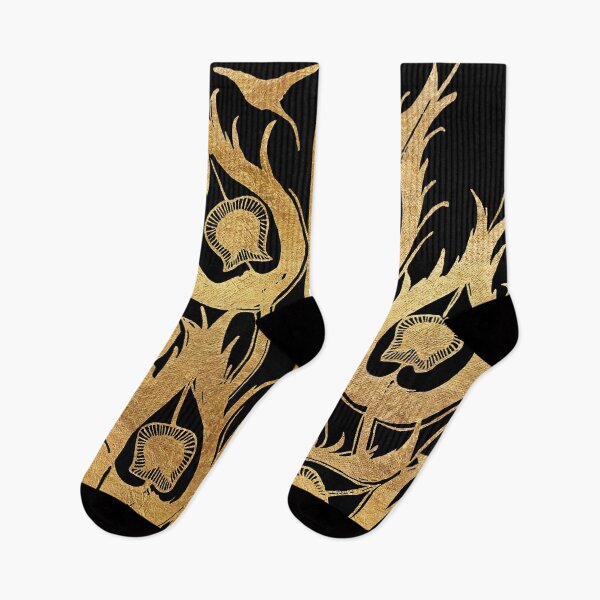 Item preview, Femme Fatale, elegant black and gold colored peacock feathers designed and sold by Glimmersmith.