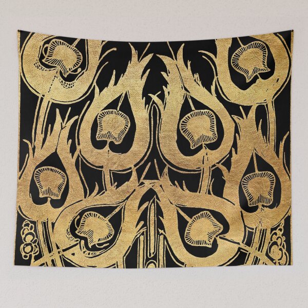 Item preview, Femme Fatale, elegant black and gold colored peacock feathers designed and sold by Glimmersmith.