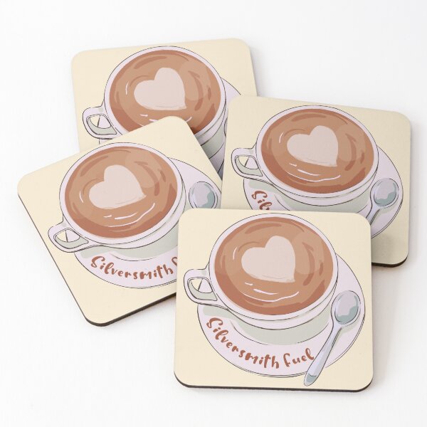 Item preview, Coffee lover heart latte silversmith fuel cute cup designed and sold by MetalicBabe.