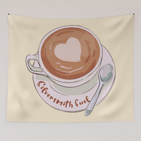 Item preview, Coffee lover heart latte silversmith fuel cute cup designed and sold by MetalicBabe.