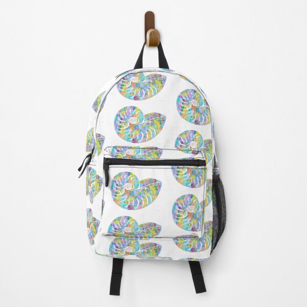 Item preview, Bright Colorful Beach Nautilus Shell Art designed and sold by Sharon Cummings Art.