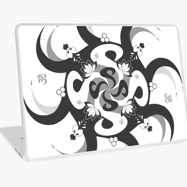 Shee Mandala Spiral with Om and Lotus Symbol Laptop Skin