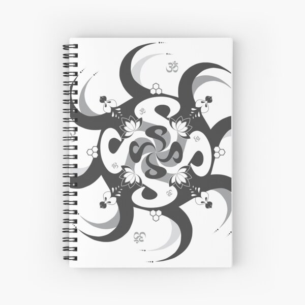 Shee Mandala Spiral with Om and Lotus Symbol Spiral Notebook
