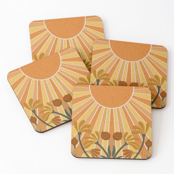 Item preview, Boho Style Sun and Flowers in Yellow and Orange Tones designed and sold by Gsallicat.