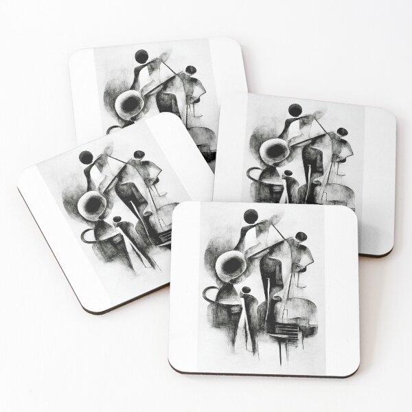 Item preview, Jazz quartet charcoal, abstract designed and sold by WaveDance.