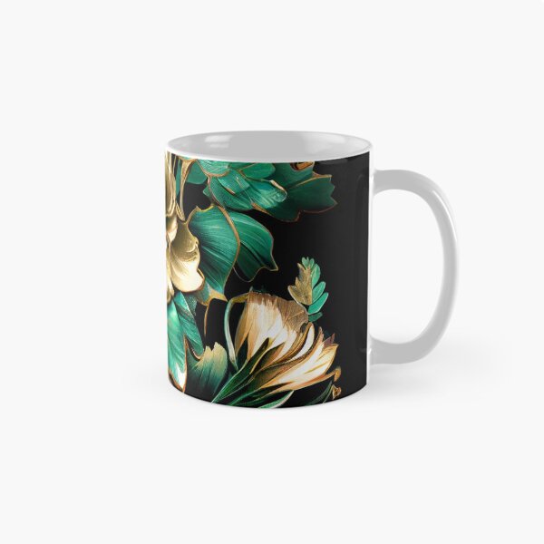 Item preview, Luxury Flowers, Abstract Flower Pattern in Gold and Green designed and sold by HiArtify ❤️.