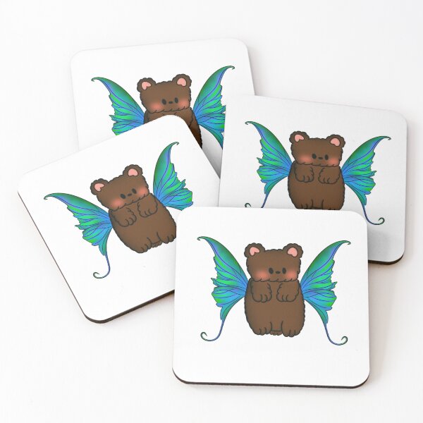 Item preview, Teddy Bear Fairy with Colorful Turquoise Wings designed and sold by EtherealKawaii.