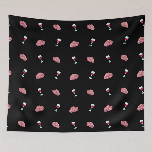 Item preview, Steak and Wine Night Pattern  - Stickers Socks and More designed and sold by Dude  Stuff.