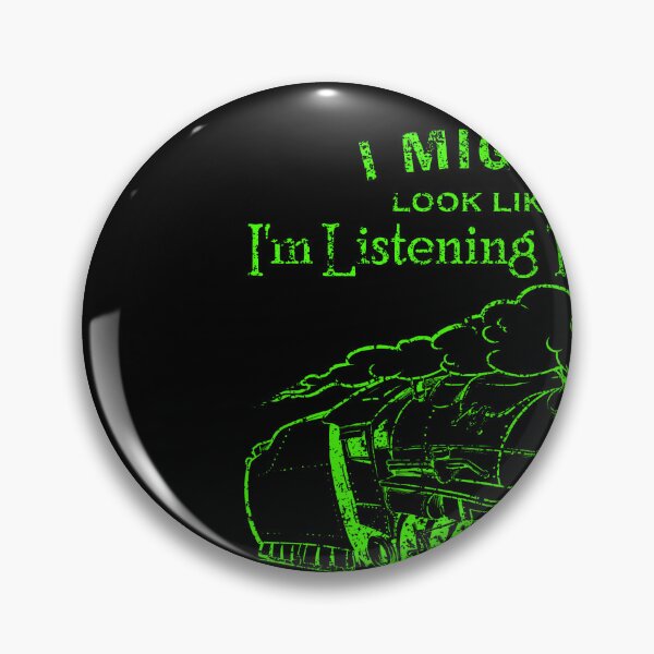 Item preview, GREEN I'm Thinking About Trains. Cartoon steam train graphic designed and sold by WarrenMuzakArt.