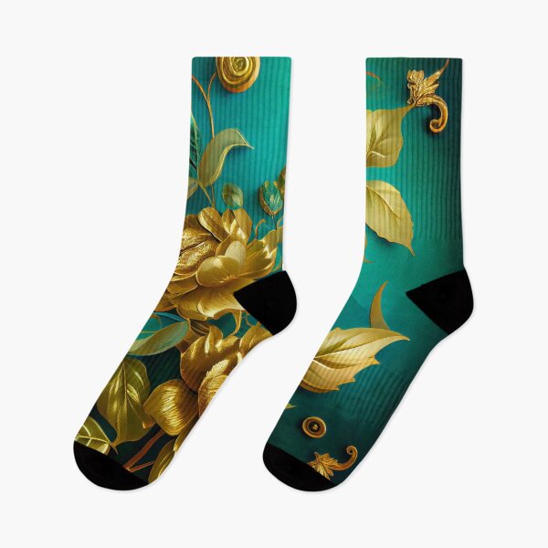Item preview, Luxury Flowers, Abstract Flower Pattern in Gold and Green designed and sold by HiArtify ❤️.