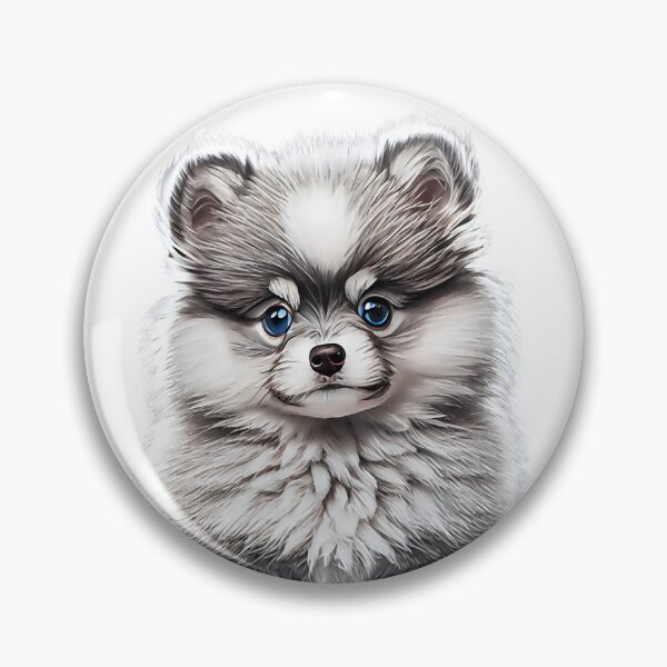 Item preview, Cute blue-eyed Pomsky/Mini Husky Puppy digital art drawing for printables designed and sold by BHC-P.
