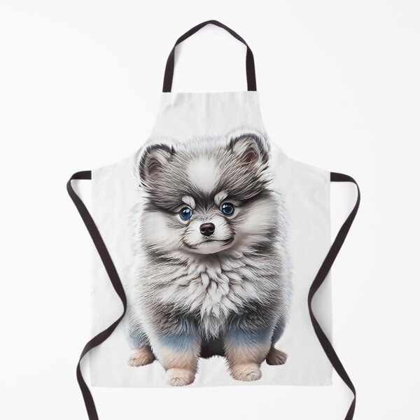 Item preview, Cute blue-eyed Pomsky/Mini Husky Puppy digital art drawing for printables designed and sold by BHC-P.