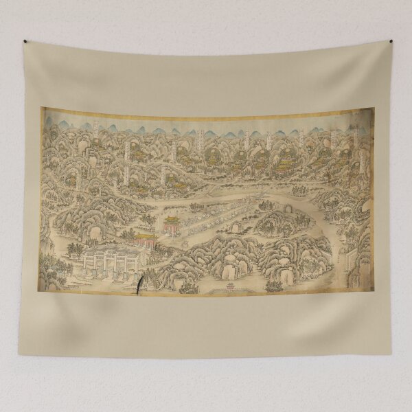Item preview, Panoramic view of the Ming Tombs (c. 1736) Ming shi san ling tu designed and sold by allhistory.