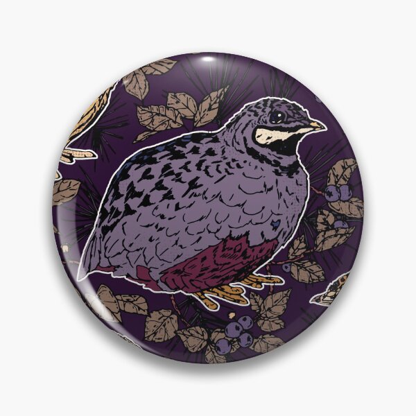 Item preview, Quail, Blueberries, and Brambles Midnight Pattern designed and sold by Quail and Friends.