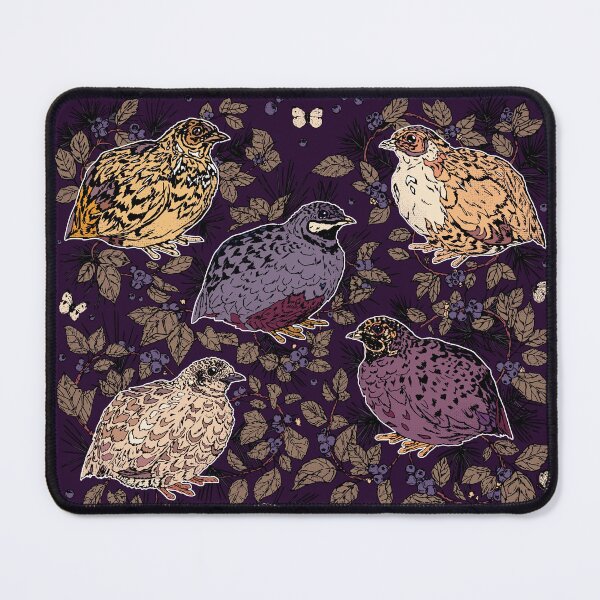 Item preview, Quail, Blueberries, and Brambles Midnight Pattern designed and sold by Quail and Friends.