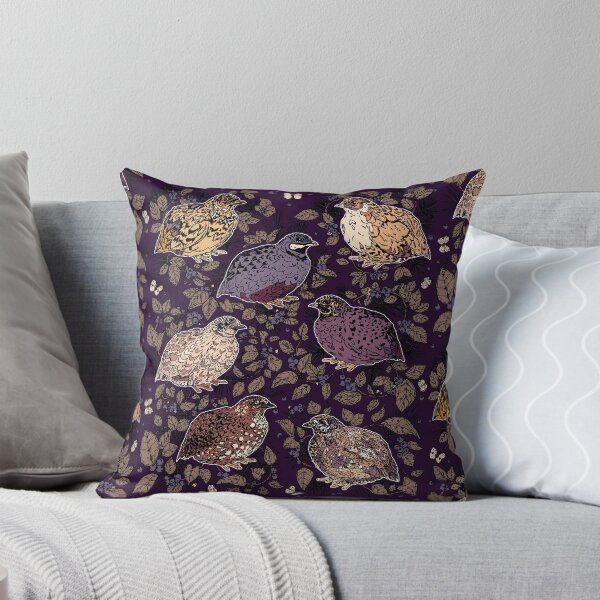Item preview, Quail, Blueberries, and Brambles Midnight Pattern designed and sold by Quail and Friends.