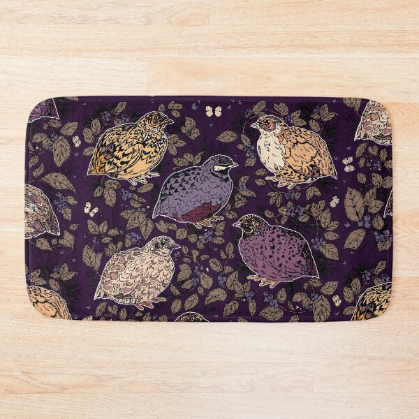 Item preview, Quail, Blueberries, and Brambles Midnight Pattern designed and sold by Quail and Friends.