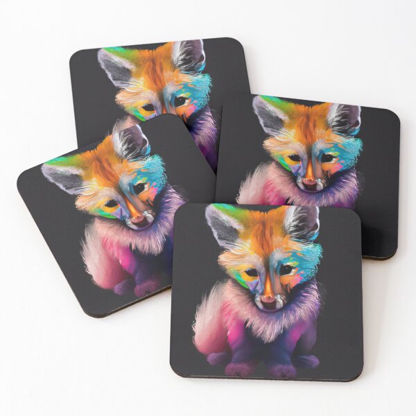 Item preview, Fox Looking Cute with Rainbow Colors designed and sold by phillipbooth.