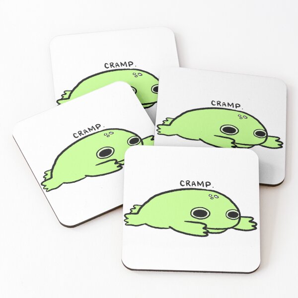 Item preview, Cramp | Sad Green Frog with Tummy Cramps designed and sold by iristocat.