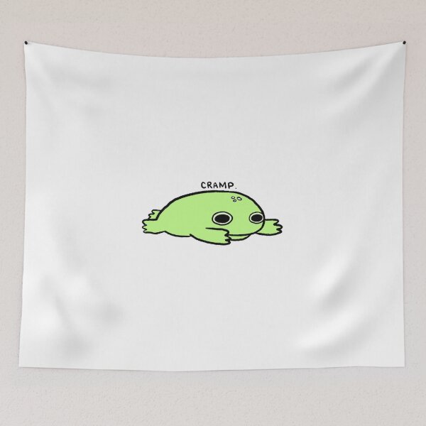 Item preview, Cramp | Sad Green Frog with Tummy Cramps designed and sold by iristocat.