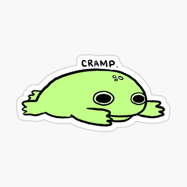 Item preview, Cramp | Sad Green Frog with Tummy Cramps designed and sold by iristocat.