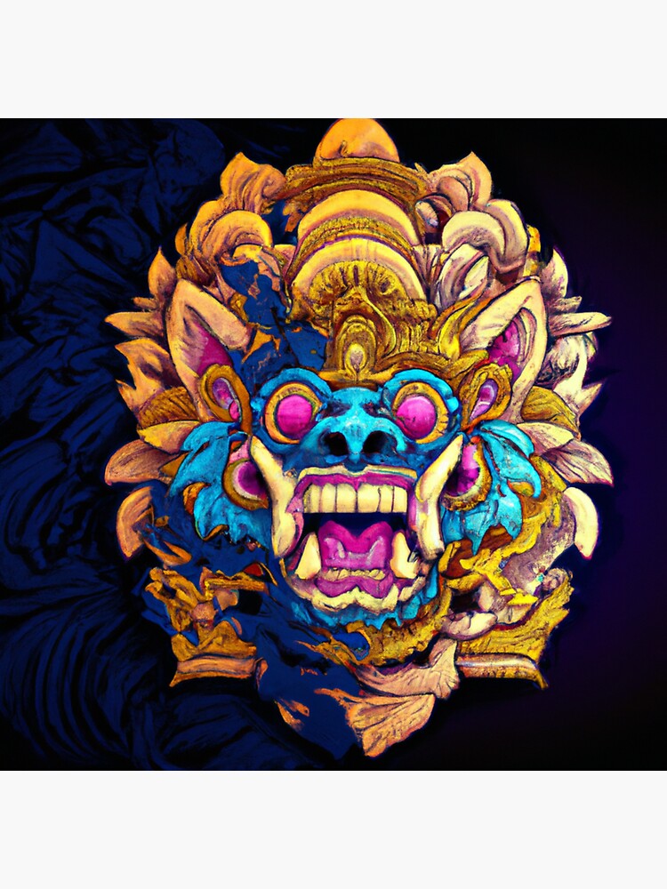 "Traditional Bali Mask Bali Painting Bali Art Golden Mask