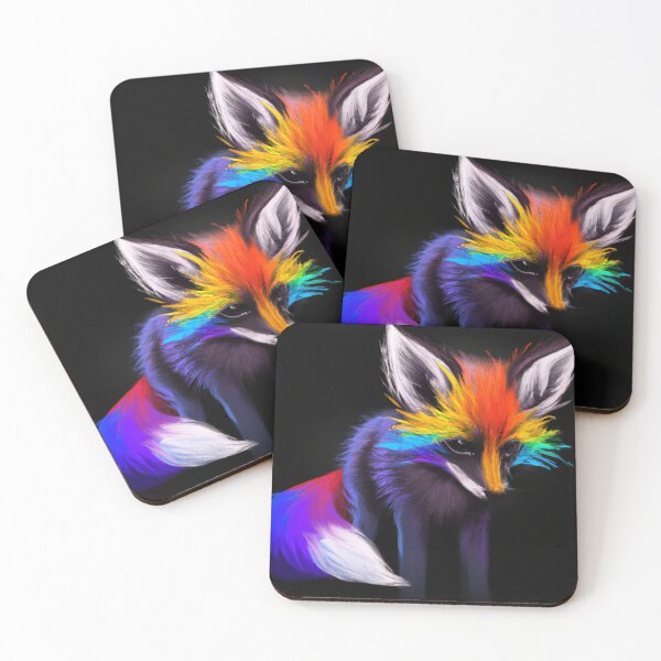 Item preview, Fox Looking Cute with Rainbow Colors designed and sold by phillipbooth.