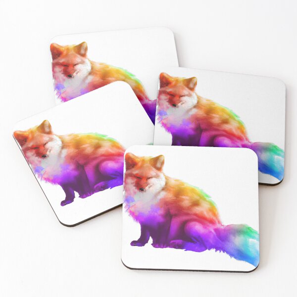 Item preview, Fox Looking Cute with Rainbow Colors designed and sold by phillipbooth.