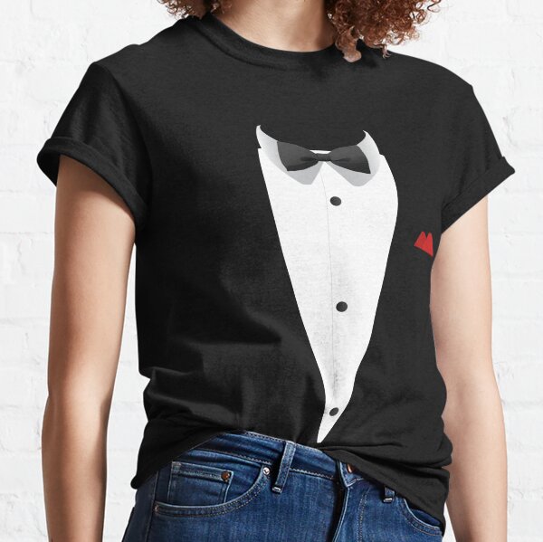 tuxedo t shirt with real bow tie