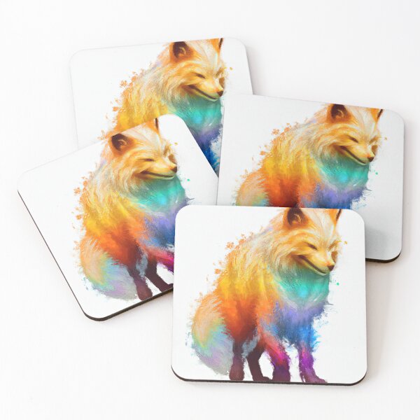 Item preview, Fox Looking Cute with Rainbow Colors designed and sold by phillipbooth.