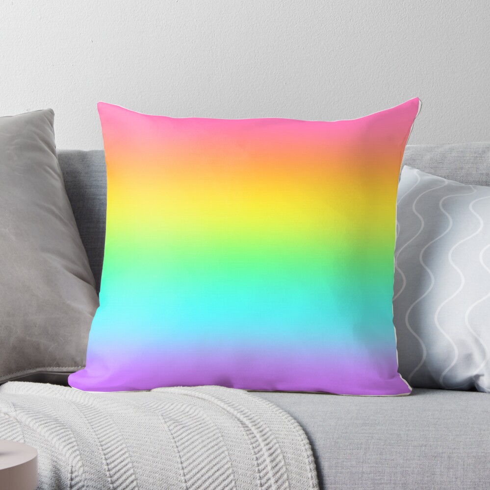 Pastel Rainbow Arch with Mosaic Texture Throw Pillow by Whoopsidoodle