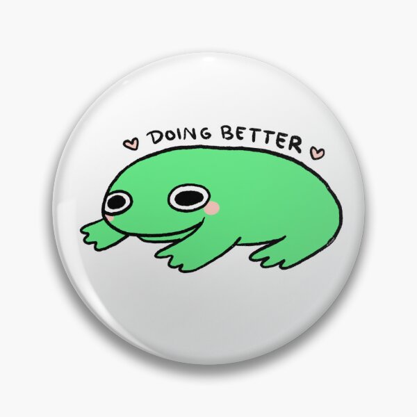 Item preview, Doing Better Green Frog | Recovered, happy, healthy Frog designed and sold by iristocat.