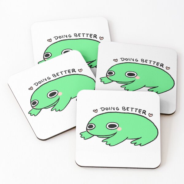 Item preview, Doing Better Green Frog | Recovered, happy, healthy Frog designed and sold by iristocat.