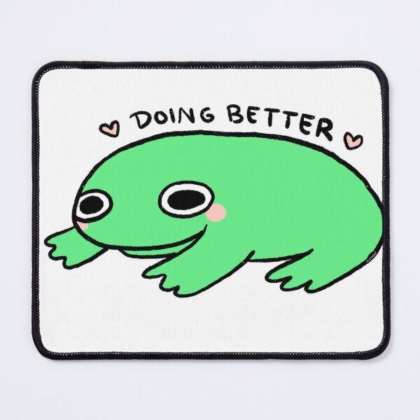 Item preview, Doing Better Green Frog | Recovered, happy, healthy Frog designed and sold by iristocat.