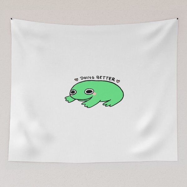 Item preview, Doing Better Green Frog | Recovered, happy, healthy Frog designed and sold by iristocat.
