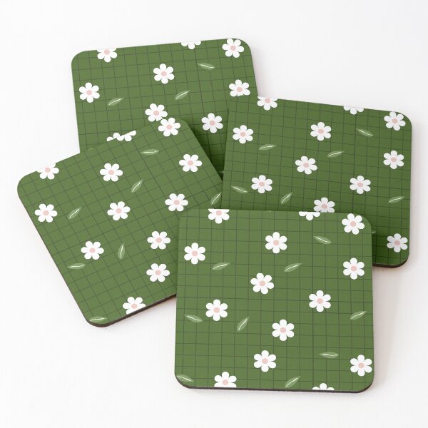 Item preview, Copy of Cute Floral Pattern Green Background Flowers Daisies Spring Flower Pattern designed and sold by TeesForNerds.