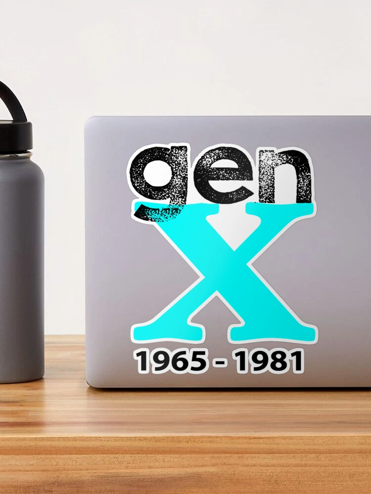 Generation X Stickers 2-Pack - 1965-1980 Nostalgic Decals For Laptops & Water Bottles