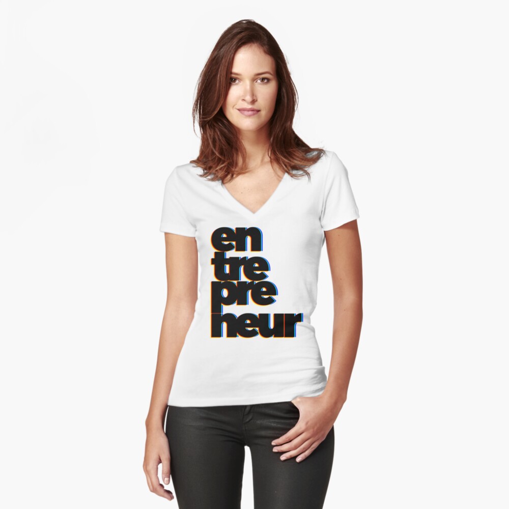 Item preview, Fitted V-Neck T-Shirt designed and sold by kloiks.