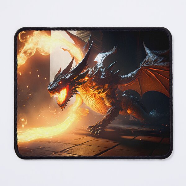 Item preview, Fierce Inferno A High-Detail Dragon Breathing Fire designed and sold by oanaunciuleanu.