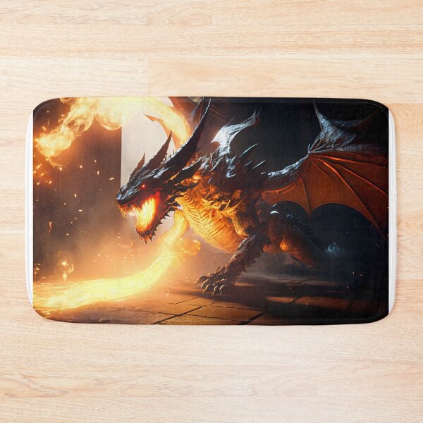Item preview, Fierce Inferno A High-Detail Dragon Breathing Fire designed and sold by oanaunciuleanu.
